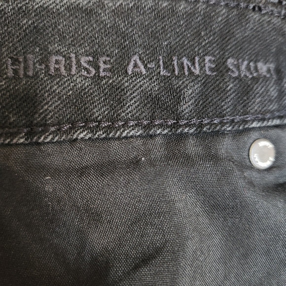 American Eagle Outfitters Black Denim Jean Skirt Mini Hi- Rise A-line Preppy 14 - Picture 6 of 15